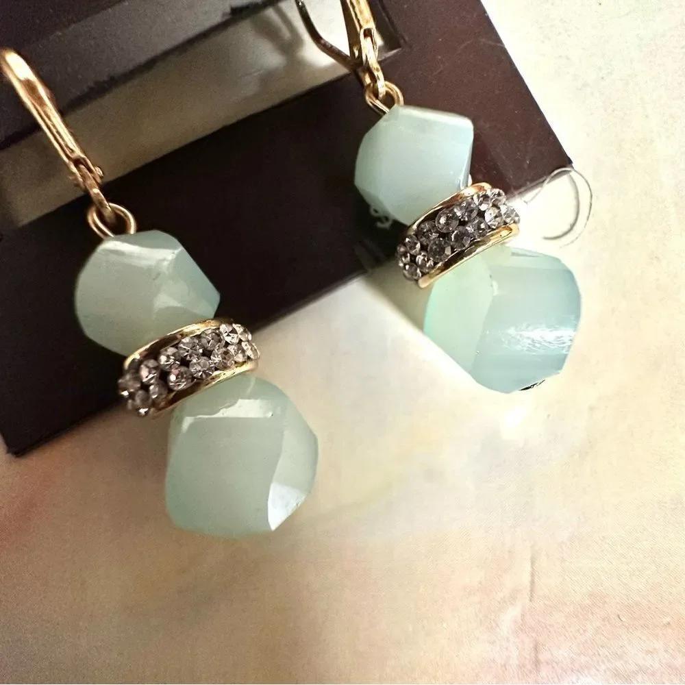 Anne Klein blue rhinestone drop earrings